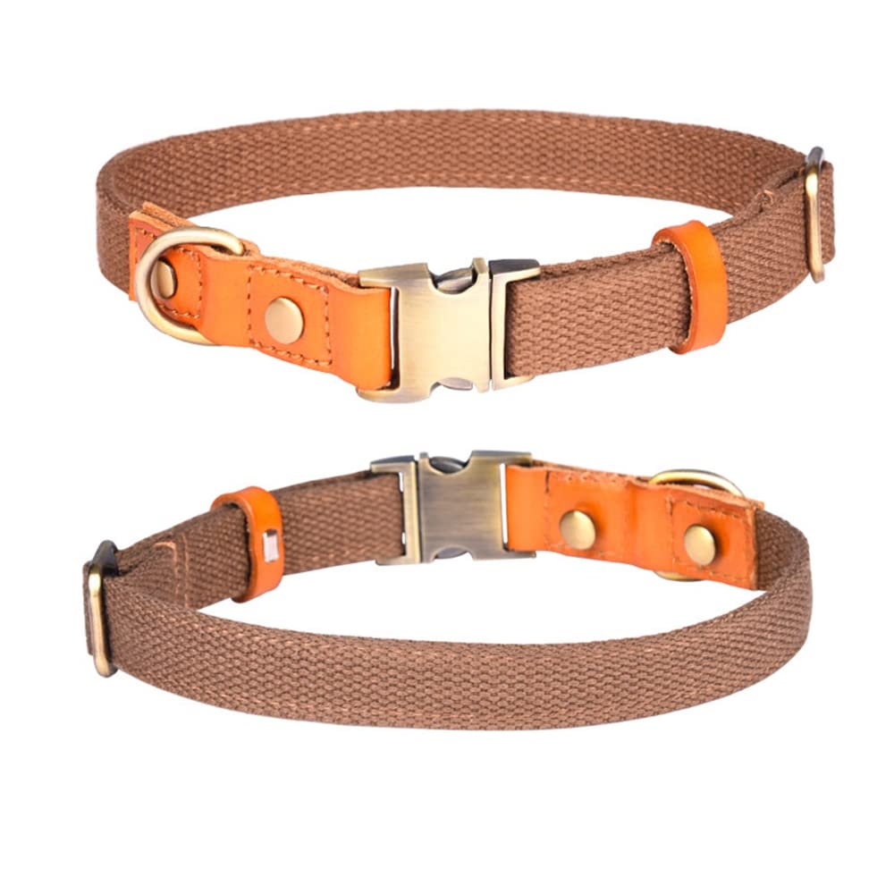 AFTNGD Quick Release Adjustable Dog Collar - Nylon & Leather Pet Collar for Small, Medium, Large Dogs | Durable, Comfortable for Daily Walks, Training & Outdoor Adventures