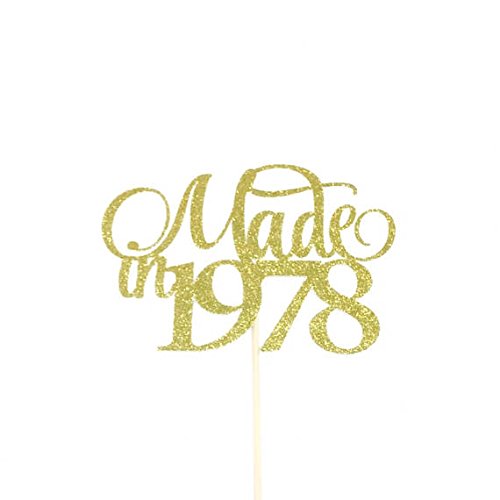 Vintage 1978 Birthday Cake Topper - Classic Anniversary & Birth Year Cake Decoration for Parties, Weddings & Special Celebrations