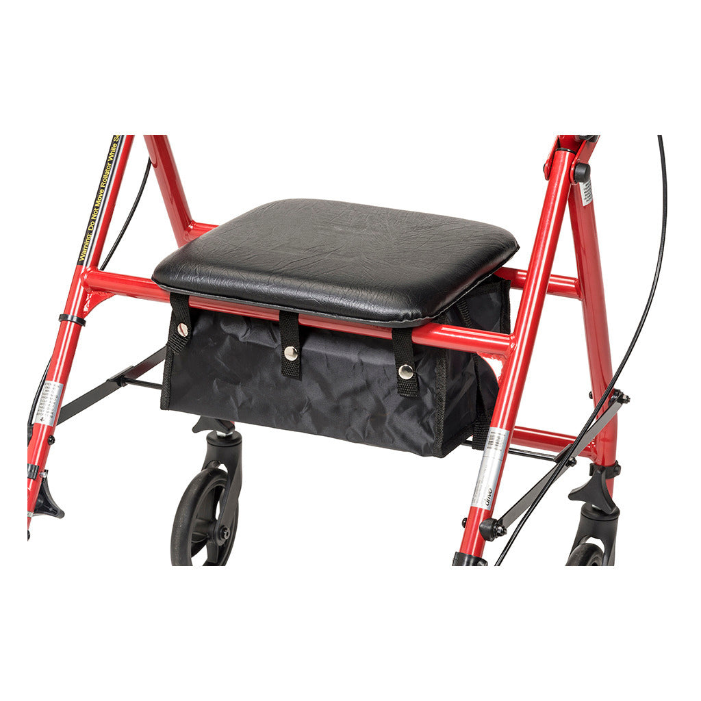 Steel Rollator Walker with 6 Inch Wheels | Foldable Mobility Aid for Seniors & Adults | Indoor & Outdoor Use for Shopping, Travel & Recovery