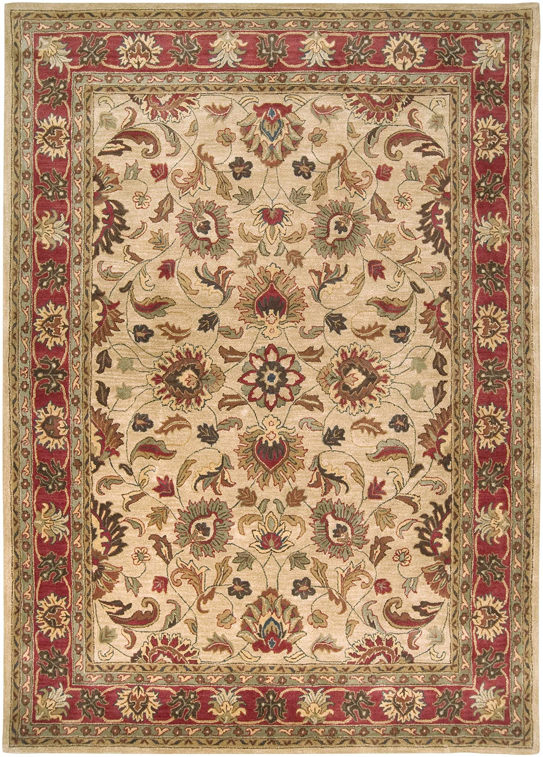 Hauteloom Dresher Wool Area Rug - Traditional Brown & Red 9' x 12' - Soft & Durable for Living Room, Bedroom, Office - Perfect for Home Decor & Cozy Spaces