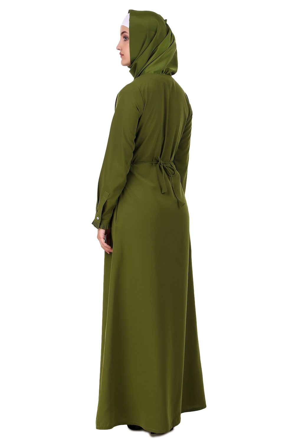 Elegant Henna Color Box Pleated Flared Abaya Dress - Stylish Islamic Modest Wear for Women - Perfect for Eid, Weddings & Special Occasions