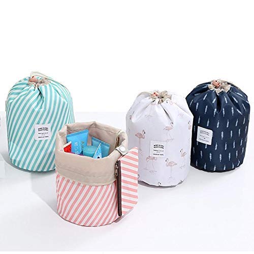 OCTOPUS PRIME Barrel Shaped Cosmetic Pouch - Waterproof Makeup Bag for Travel & Daily Use | Round Cosmetic Case Organizer | Perfect for Toiletries, Brushes & Beauty Essentials