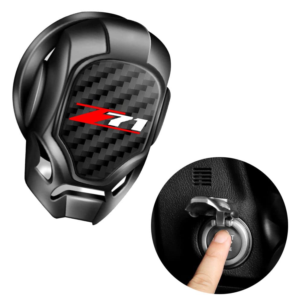 Yuanxi Electronics Z71 Chevy Silverado Colorado Engine Start Button Cover - GM Ignition Switch Decorative Cover - Auto Interior Accessories for Enhanced Car Styling & Protection - Perfect for Customizing Trucks & SUVs