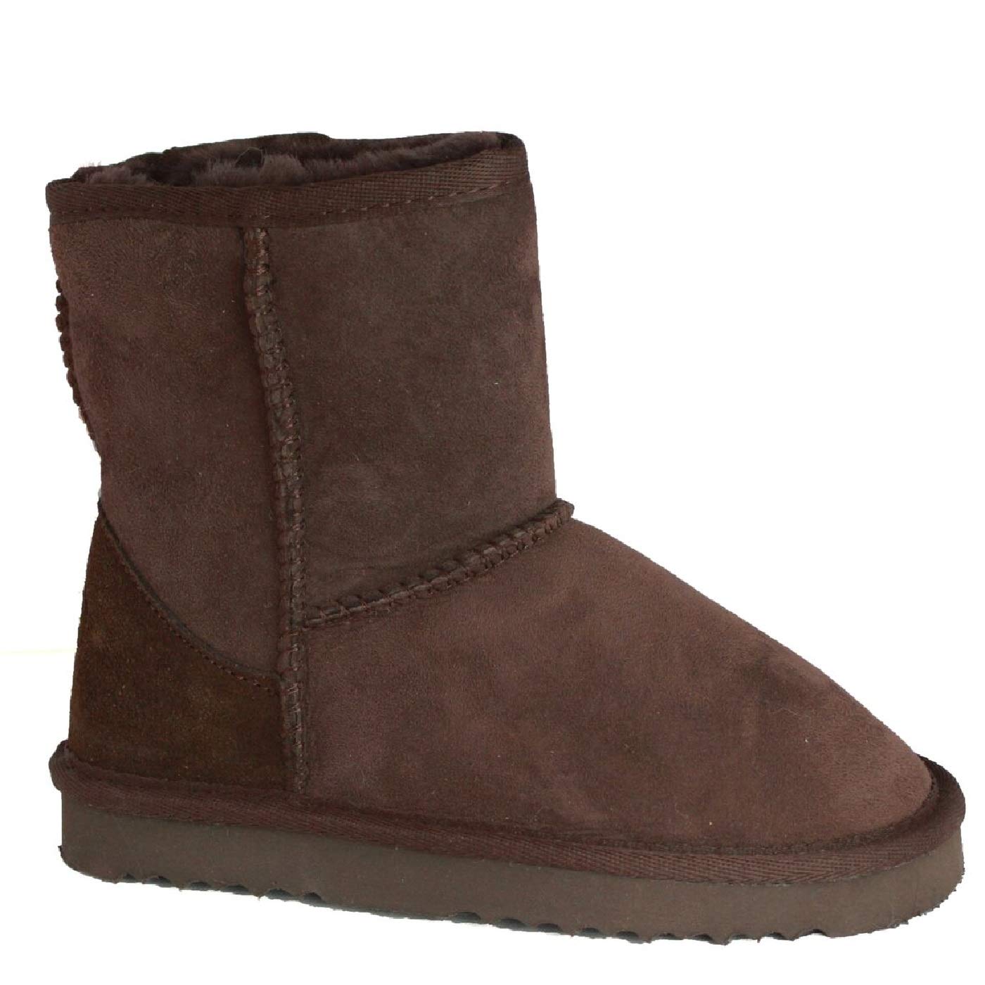 Kids' Charlie Sheepskin Boots - Black - Size 8 US - Warm & Comfortable Winter Boots for Boys & Girls - Perfect for Snow Play & Outdoor Activities