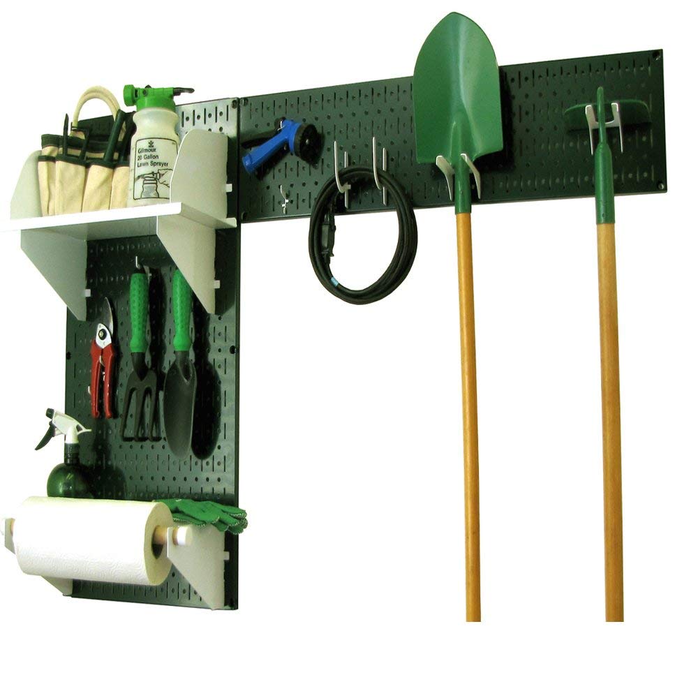 Wall Control Gardening Tool Pegboard Organizer - Heavy Duty Wall Storage Kit for Garden Tools, Green | Perfect for Garage, Shed & Workshop Organization