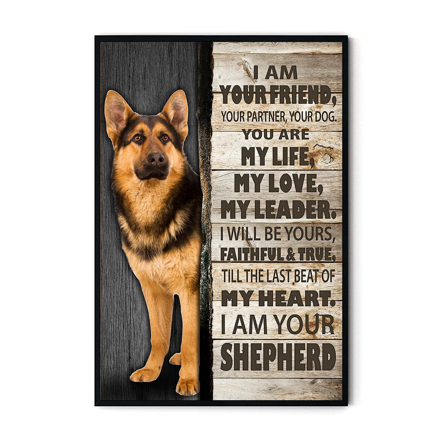 Vintage German Shepherd Motivational Poster - Dog Wall Art Print for Home Decor, Dog Lover Gift, Christmas & Birthday Room Decoration (Multicolor) | Perfect for Living Room, Bedroom, Office & Pet-Friendly Spaces
