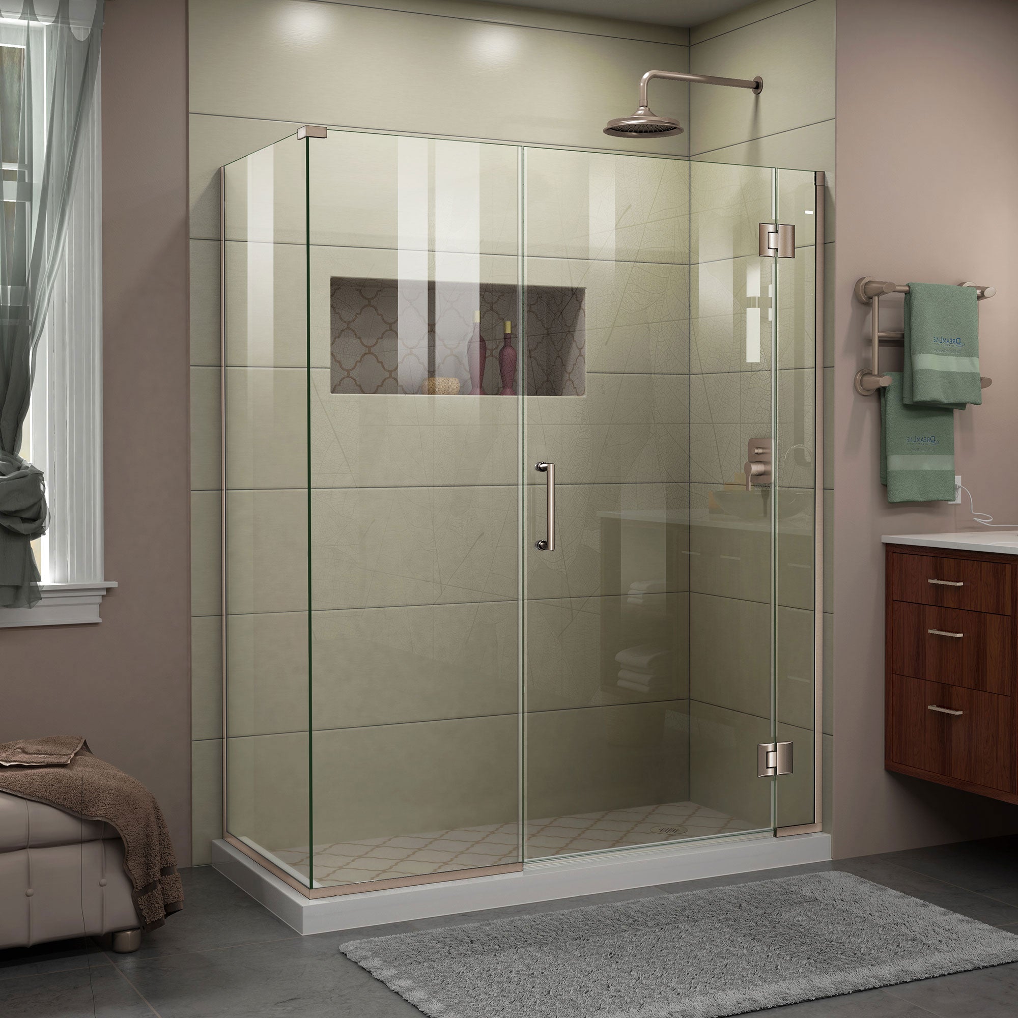 DreamLine Unidoor X Frameless Hinged Shower Enclosure 59