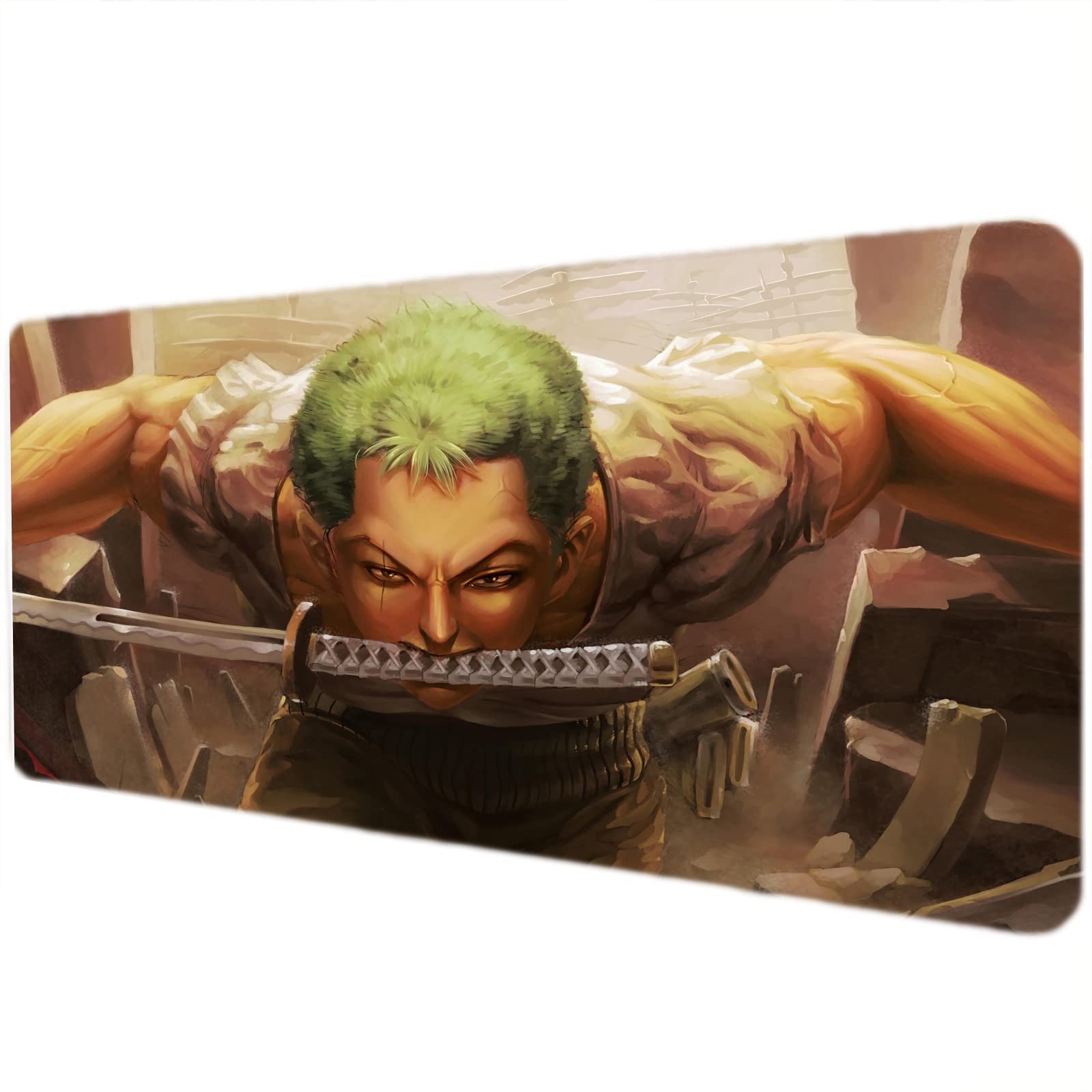 One Piece Anime Gaming Mouse Pad - Large Extended Non-Slip Rubber Keyboard & Mouse Mat for PC, Laptop, Office (15.7x35.4 Inch & 11.8x27.5 Inch) - Perfect for Gaming Setups, Workstations & Anime Fans