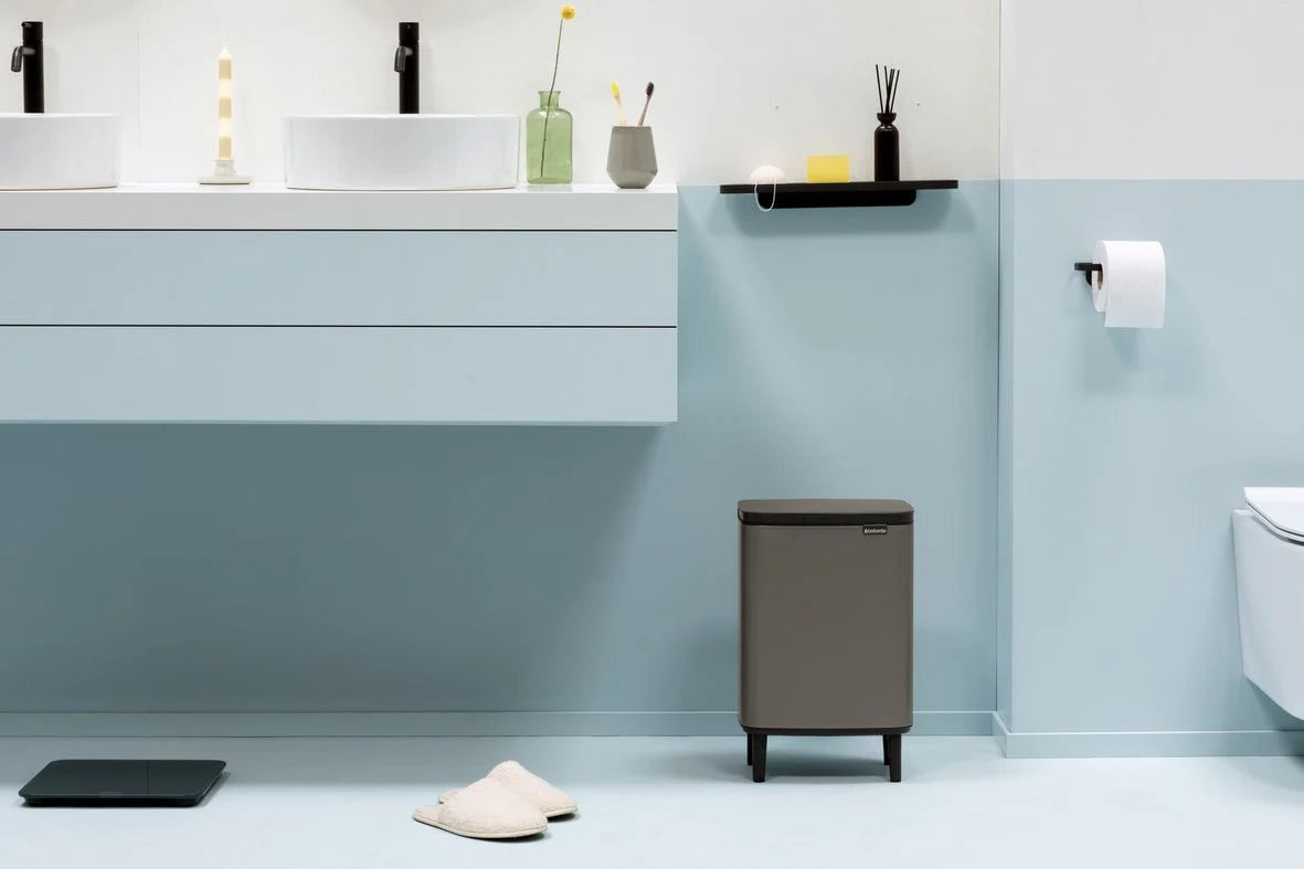 12L Bo Waste Bin - Small Kitchen Trash Can with Lid, Odor Control for Home, Office, Bathroom & Dorm Room