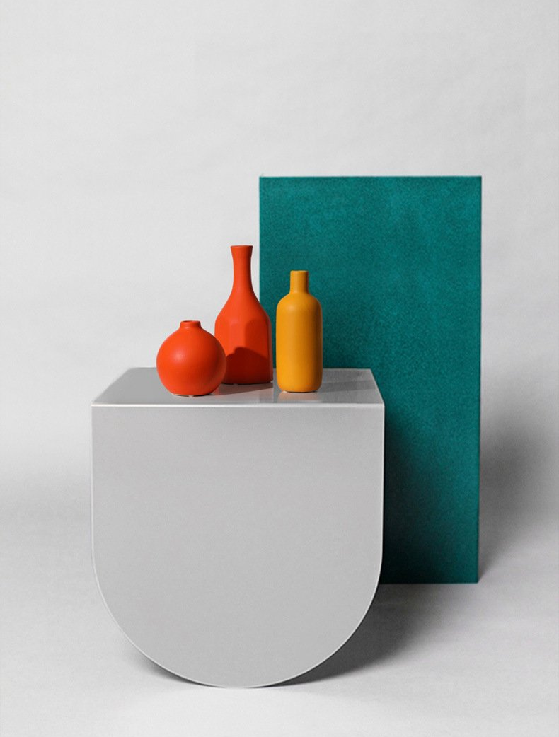 Elegant Contrasted Ceramic Vases for Home Decor - Handcrafted Modern Flower Vases for Living Room, Dining Table & Wedding Centerpieces