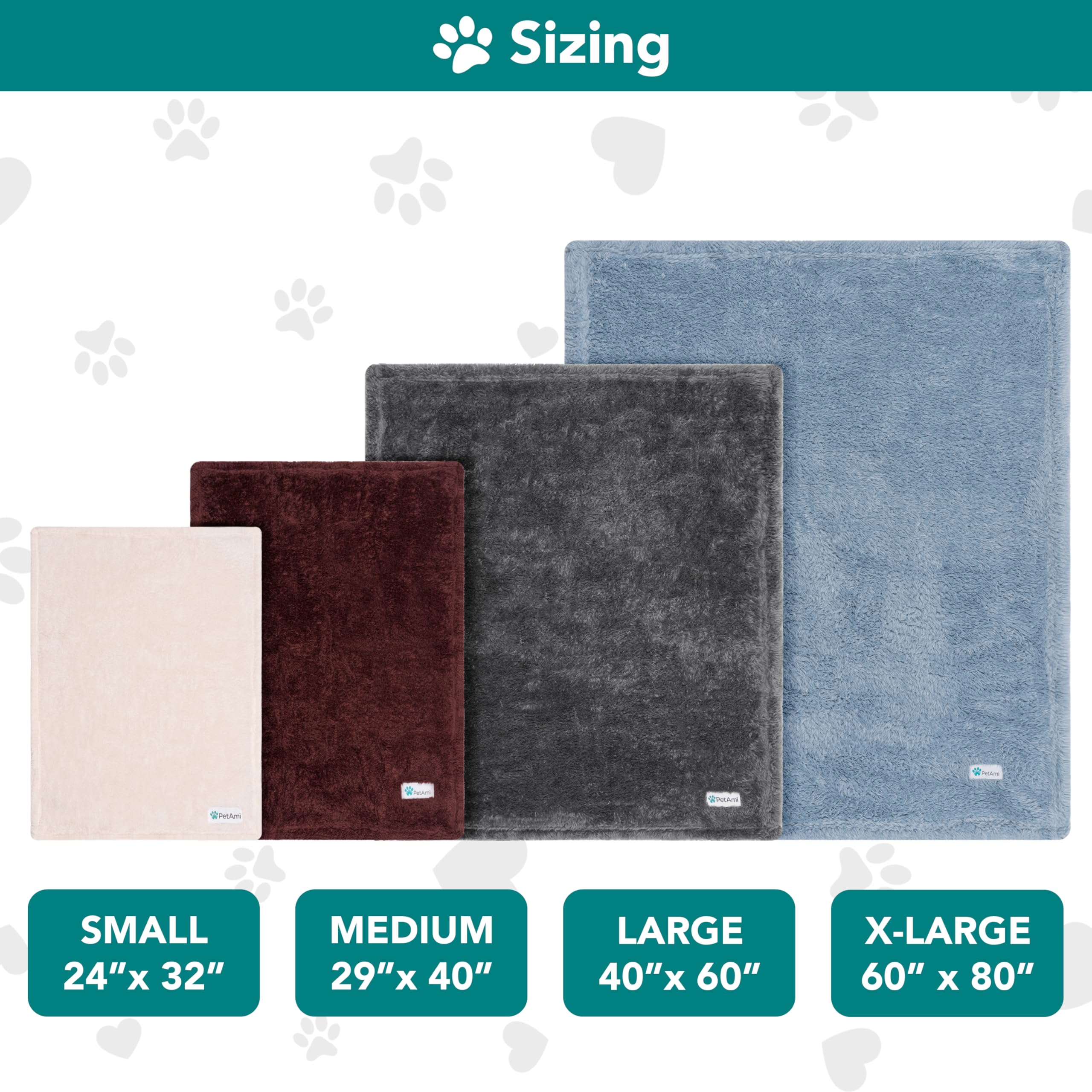 PetAmi Soft Fluffy Dog Blanket for Small Dogs & Cats - Washable Sherpa Fleece for Couch & Bed