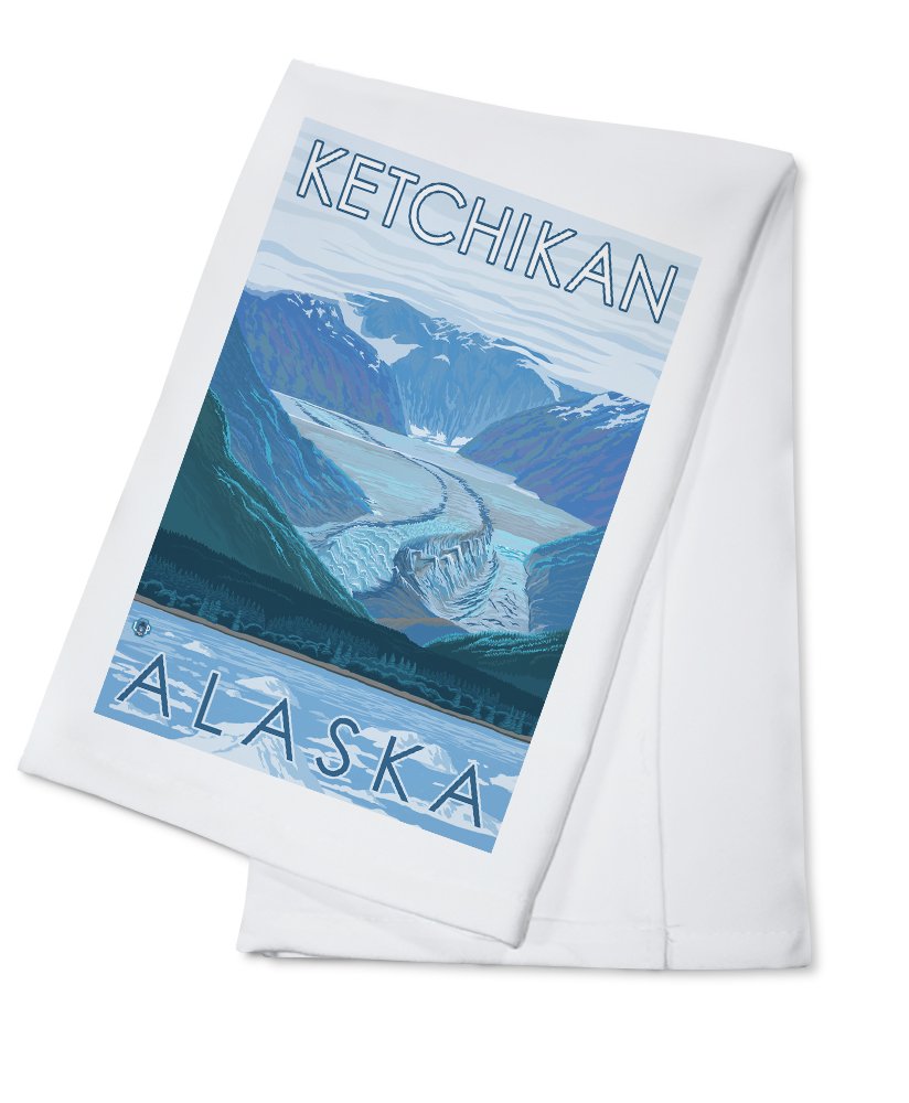 Glacier Scene Ketchikan Alaska 100% Cotton Tea Towel - Decorative Hand Towel for Kitchen & Home - Perfect for Dish Drying, Gift Giving & Rustic Cabin Decor