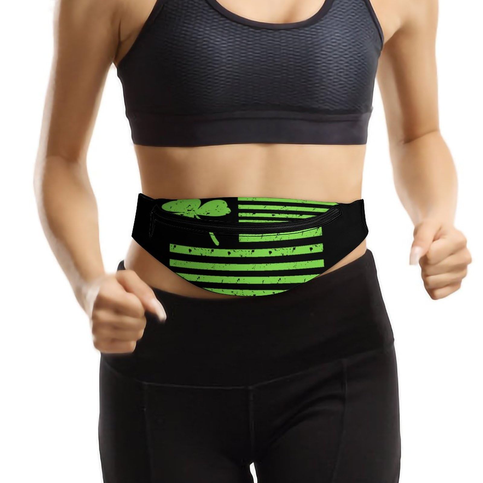 Shamrock Flag Belt Bag - Adjustable Waist Pouch & Crossbody Bag for Women & Men - Perfect for Travel, Running, Hiking & Festivals