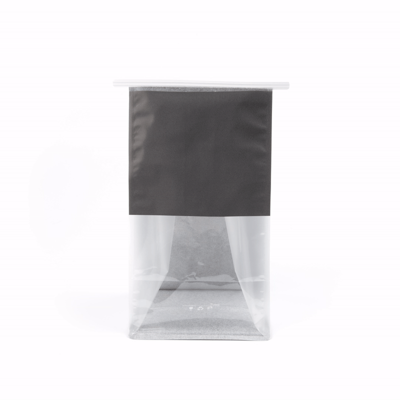 Premium Black Cotton Paper Tin Tie Bags with Clear Window - 6.25
