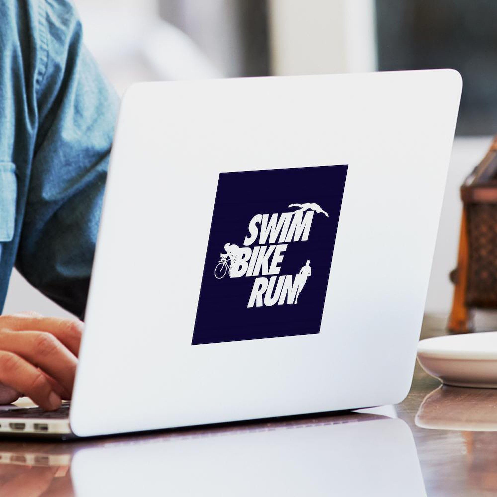 Swim Bike Run Square Sticker 3x3 Inch - Durable Bumper Decal for Cars, Laptops & Water Bottles - Perfect for Triathletes, Cyclists & Runners - Motivational Sports Decoration