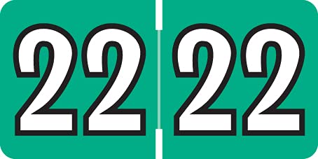Doctor Stuff - 2022 Year Labels | Colwell Jewel Tone Compatible Series | Teal/Black File Folder Stickers (250/Pack, 1/2