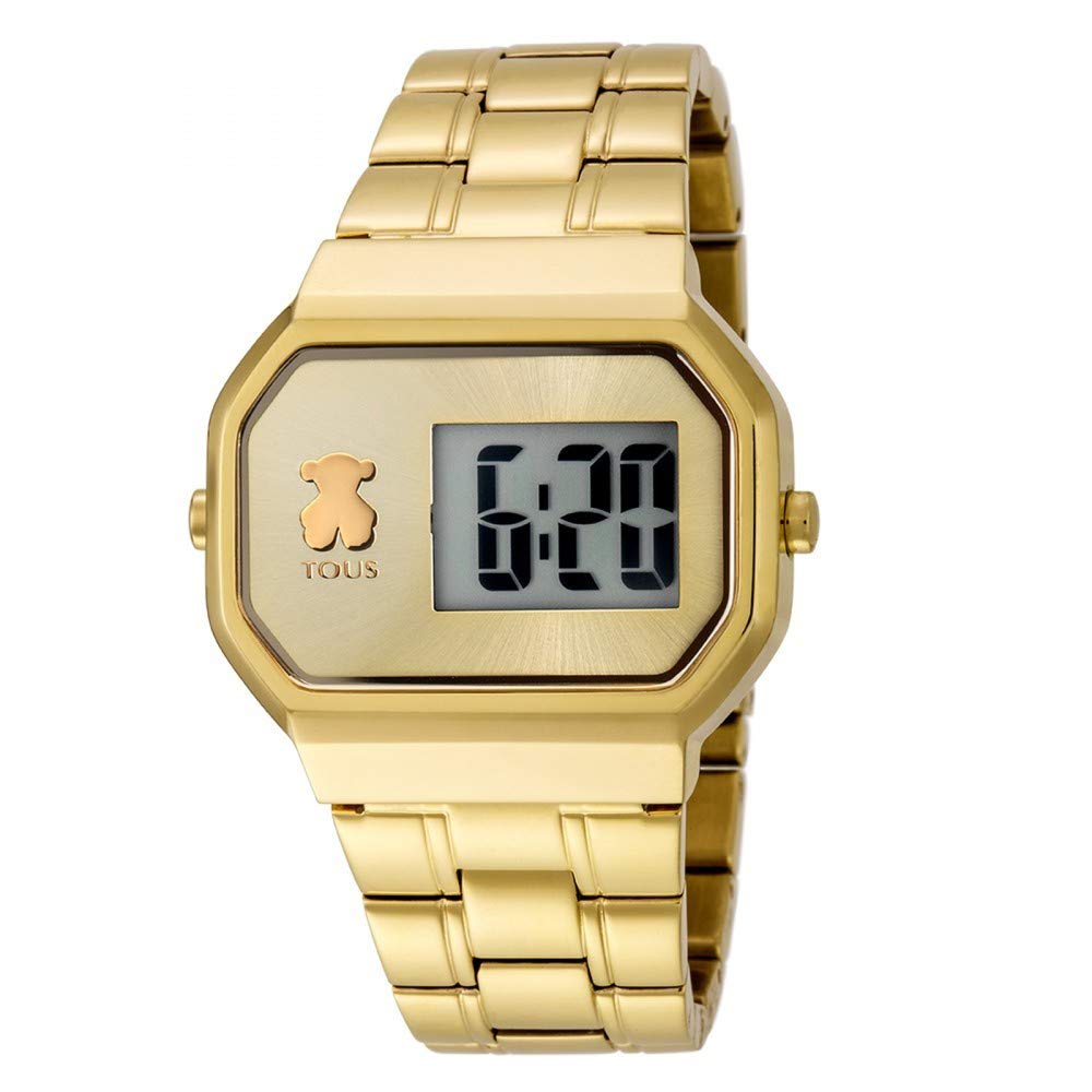 TOUS D-Bear Digital Steel Watch for Men - Waterproof Sports Watch with Alarm & Stopwatch - Perfect for Running, Gym & Outdoor Activities