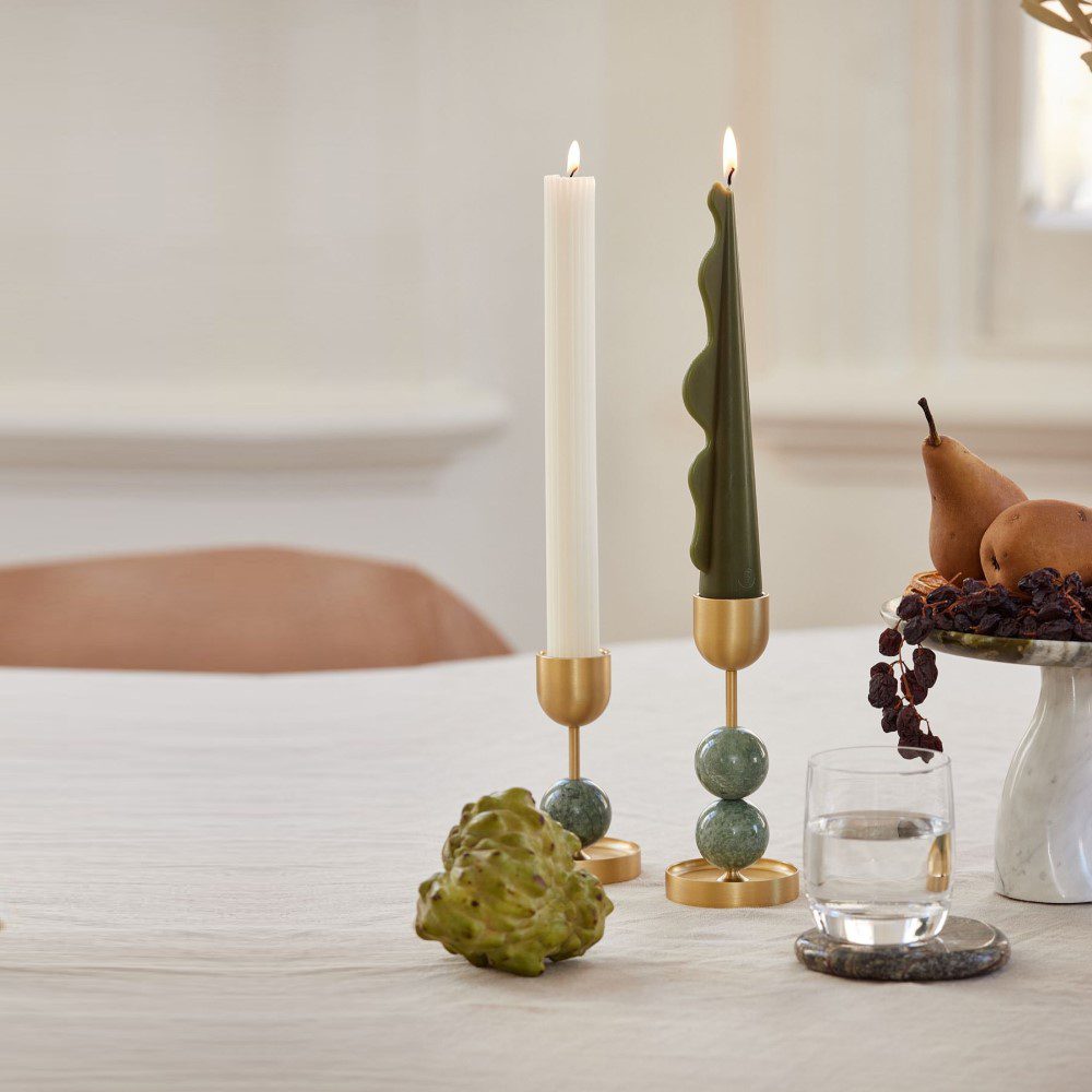 BLACK BLAZE Premium Column Pillar Candles Set of 2 - Cream White Scented Candles for Home Decor, Wedding Centerpieces & Relaxing Aromatherapy