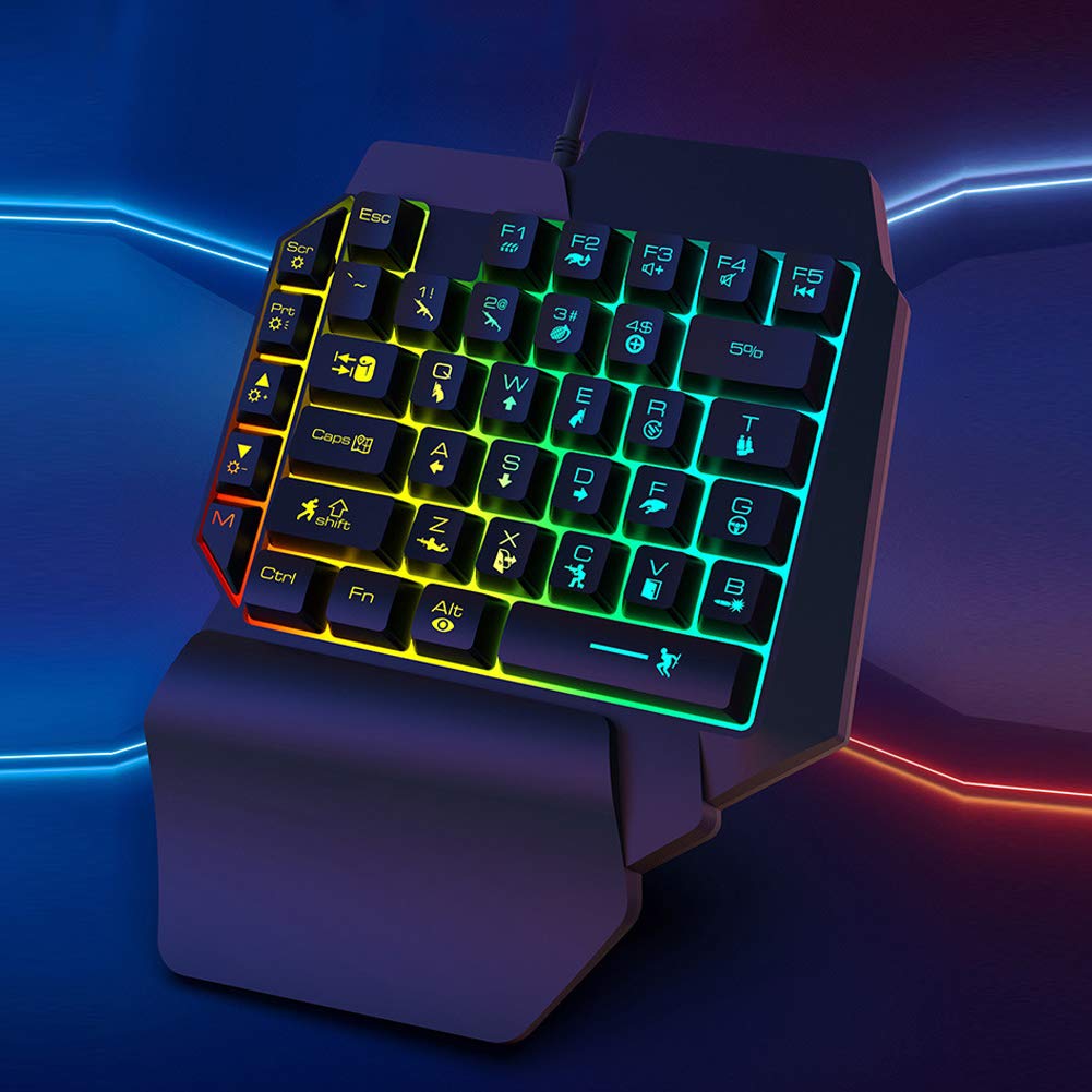 CCYLEZ One-Handed Mechanical Gaming Keypad - 39 Key RGB Backlit Keyboard for PUBG, Fortnite & PC Gaming | Ergonomic Design for FPS, MOBA & Esports | Perfect for Competitive Gaming & Streaming Setup