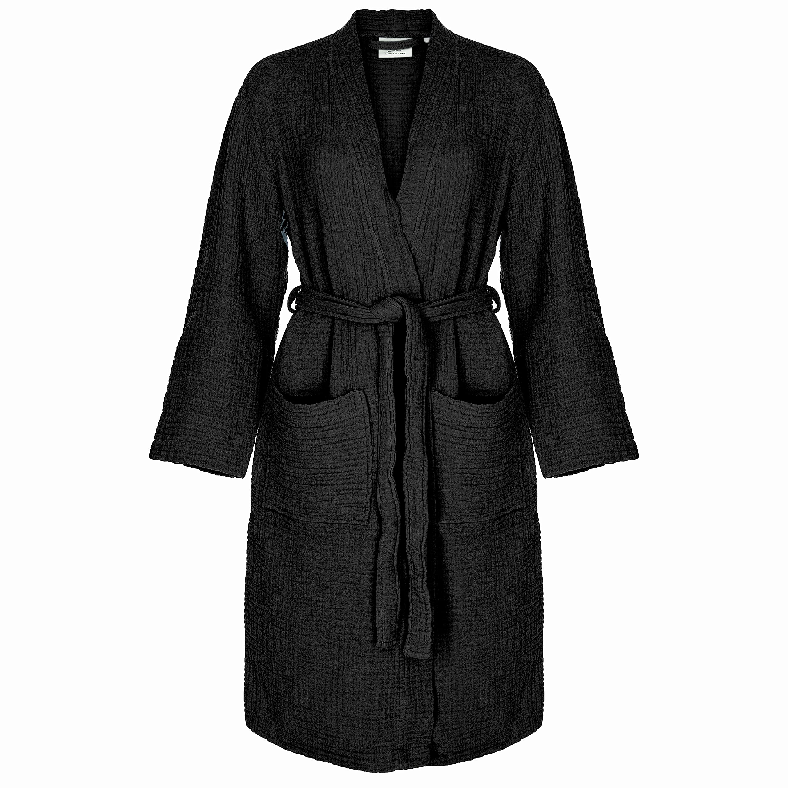 Premium ORMES Muslin Unisex Bathrobe - 100% Turkish Cotton, Ultra Soft & Absorbent, Naturally Garment Washed | Spa, Beach & Home Relaxation Wear