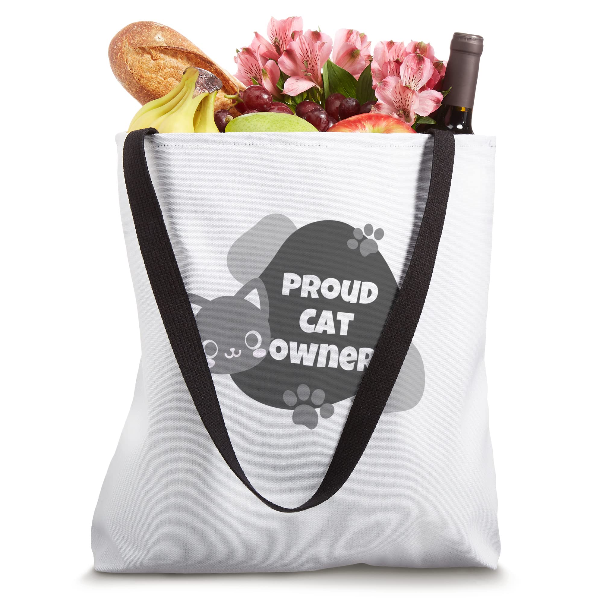 Stylish Proud Cat Owner Tote Bag - Durable Canvas Shopping Bag for Cat Lovers - Perfect for Grocery Shopping, Beach Trips & Daily Use