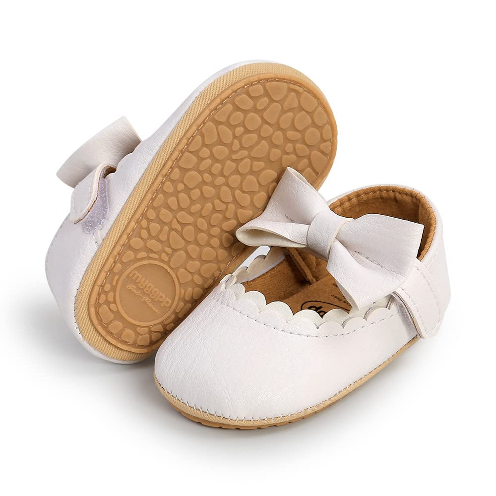 Baby Girl Soft Sole Mary Jane Shoes - Infant Toddler Walking Flat Shoes for Prewalkers | Princess Wedding Dress & Crib Shoes | Perfect for First Steps, Special Occasions & Photo Shoots