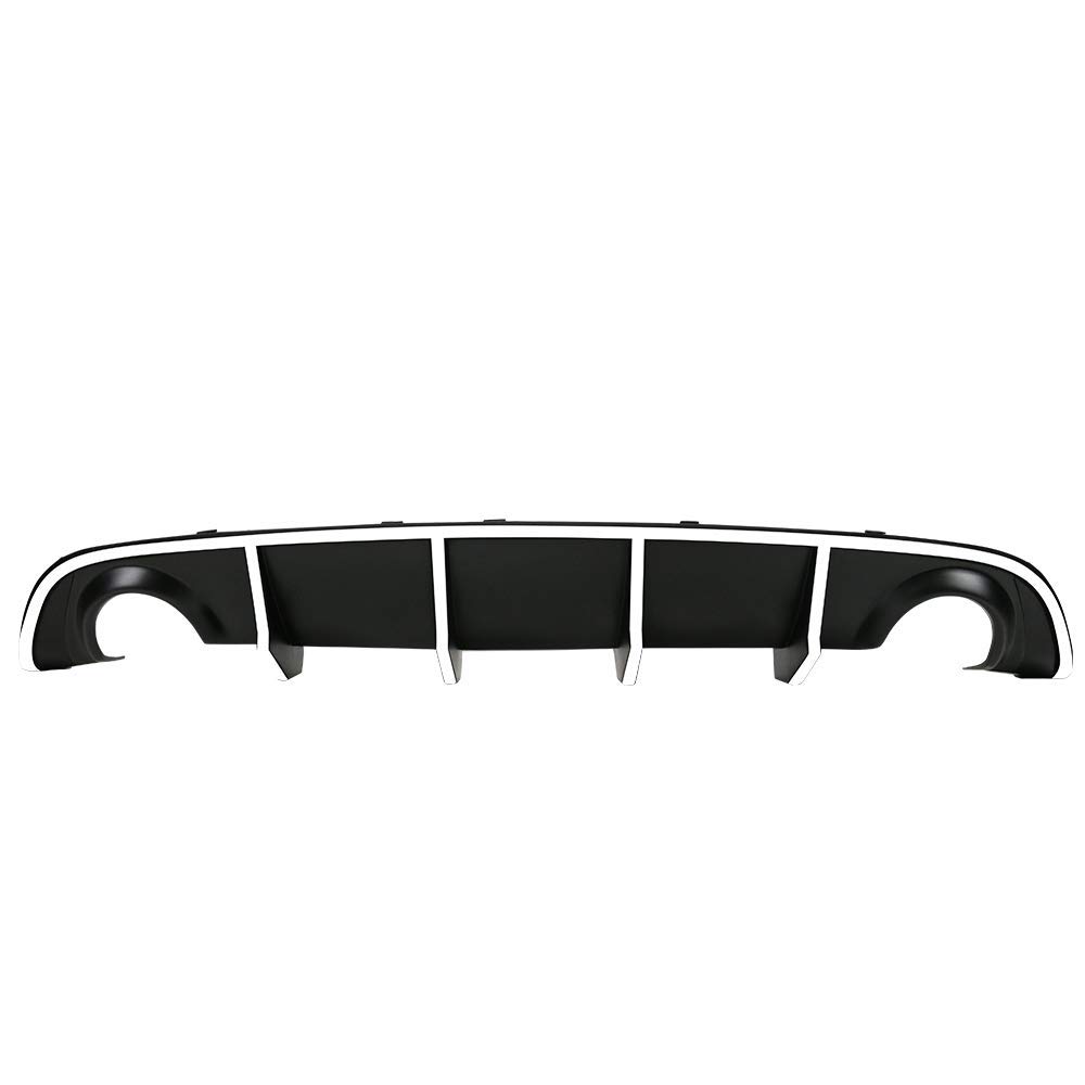 IKON MOTORSPORTS V2 Style Rear Diffuser & Bumper Lip Compatible With 2015-2023 Dodge Charger SRT - White Reflective Tape - Enhance Style & Safety for Street Racing & Car Shows