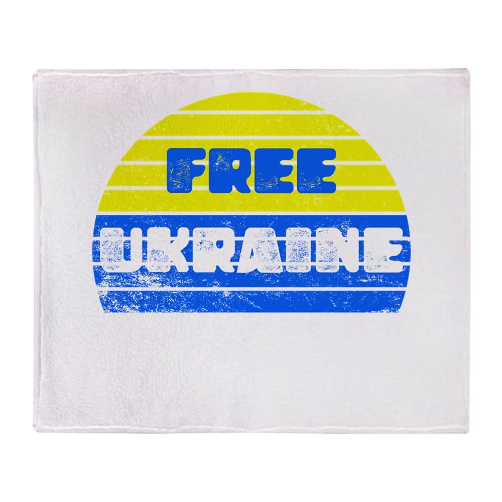 Free Ukraine Arctic Fleece Throw Blanket - Soft Warm Cozy Flannel Plaid Blanket for Couch, Bed & Travel - Show Support with Ukrainian Flag Design