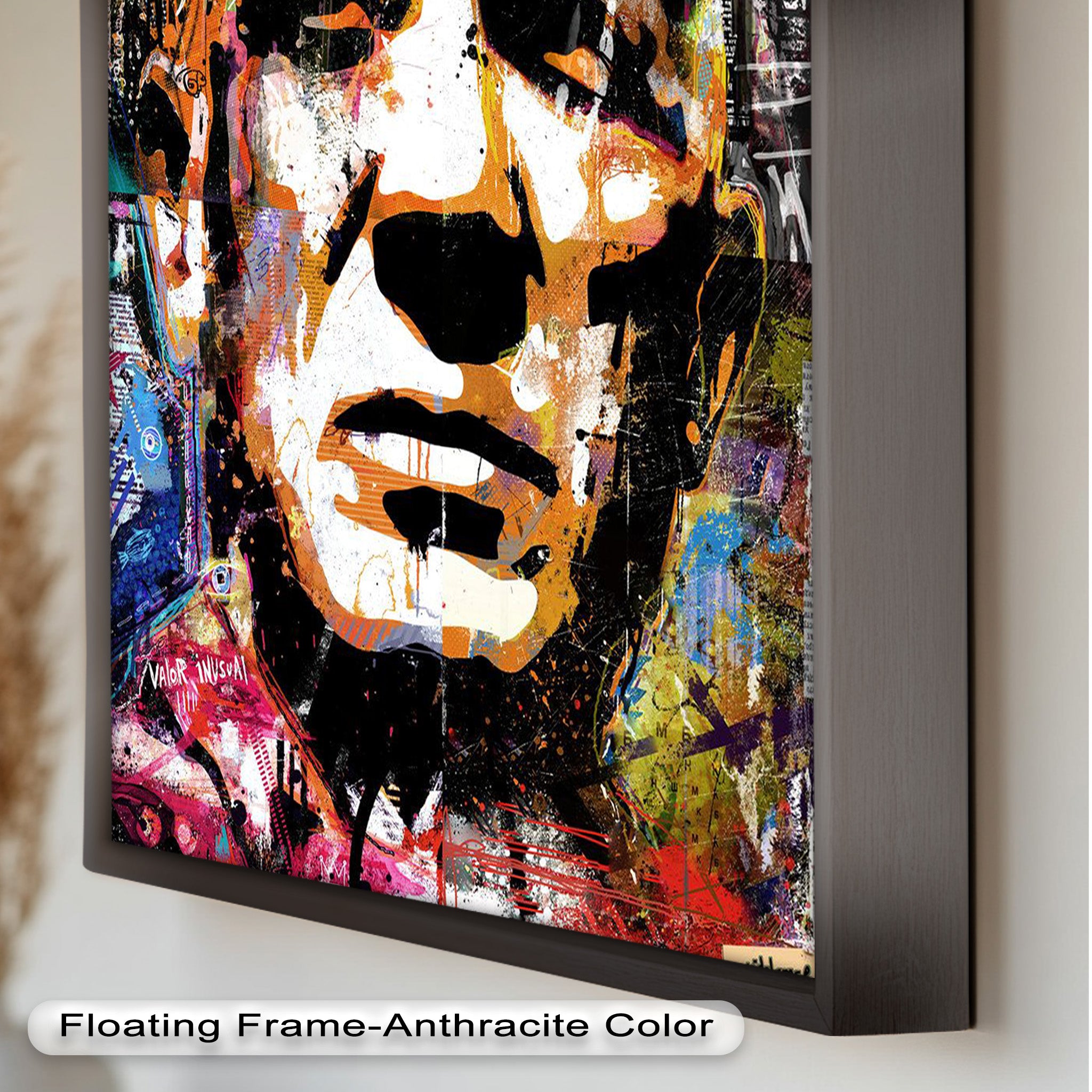 Abstract Urban Face Portrait Wall Art - Modern Pop Art Oil Painting for Living Room, Bedroom & Office Decor