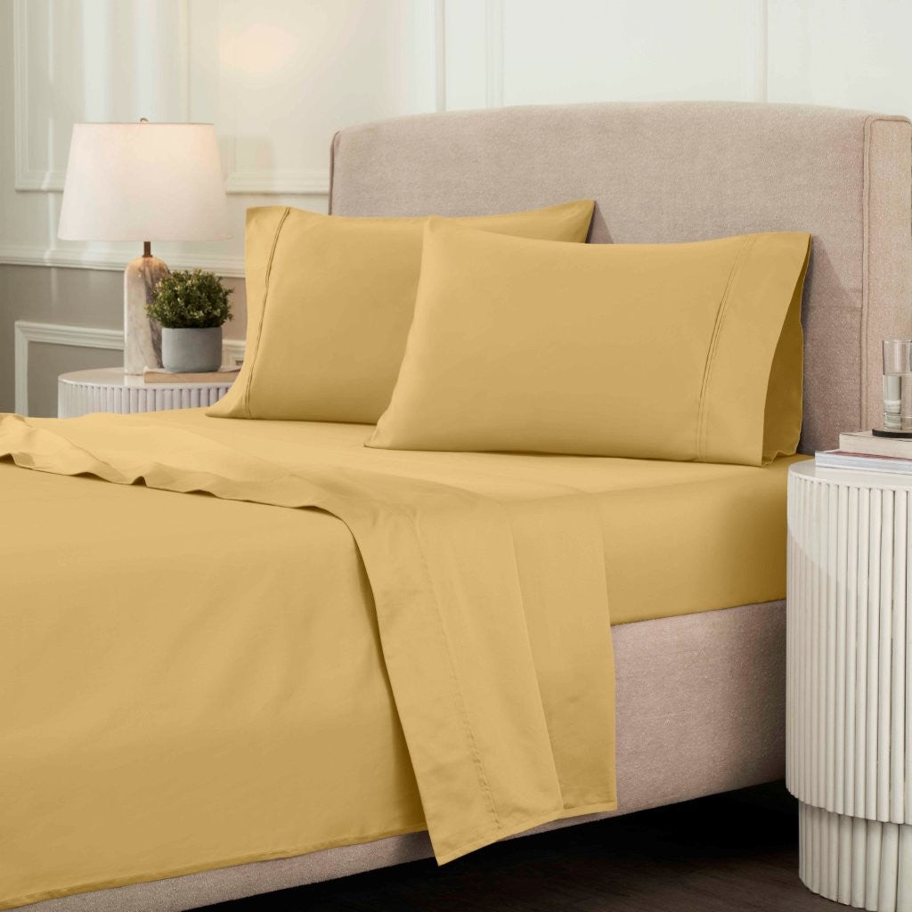 Luxury 1200 Thread Count Egyptian Cotton Deep Pocket Bed Sheet Set - Queen Size, Soft & Breathable for Ultimate Comfort - Perfect for Master Bedroom, Guest Room & Hotel Use