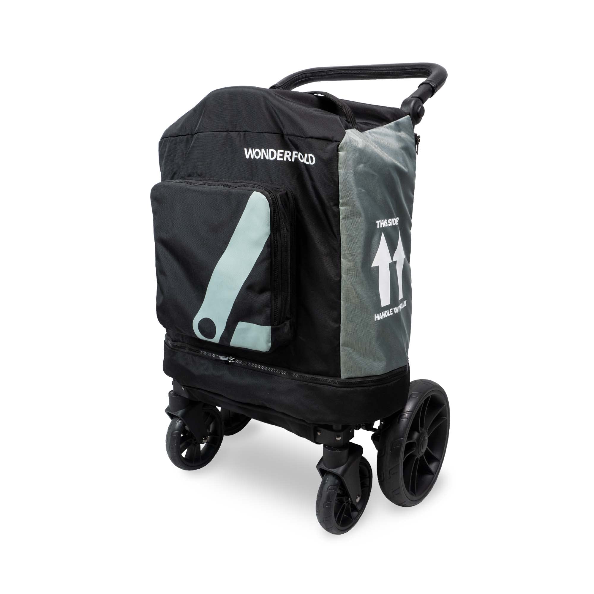 WONDERFOLD Stroller Wagon Travel Cover with Front & Inner Storage Pockets - Fits W2 Model Only | Waterproof Protective Cover for Rear Basket, Canopy & Wheels | Perfect for Travel, Beach Outings & Family Adventures