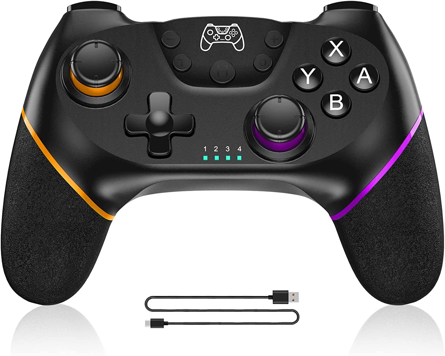 Wireless Switch Pro Controller with Bluetooth, Dual Shock, 6-Axis Gyroscope & Turbo Function - Compatible with Nintendo Switch - Perfect for Gaming, Travel & Multiplayer Fun