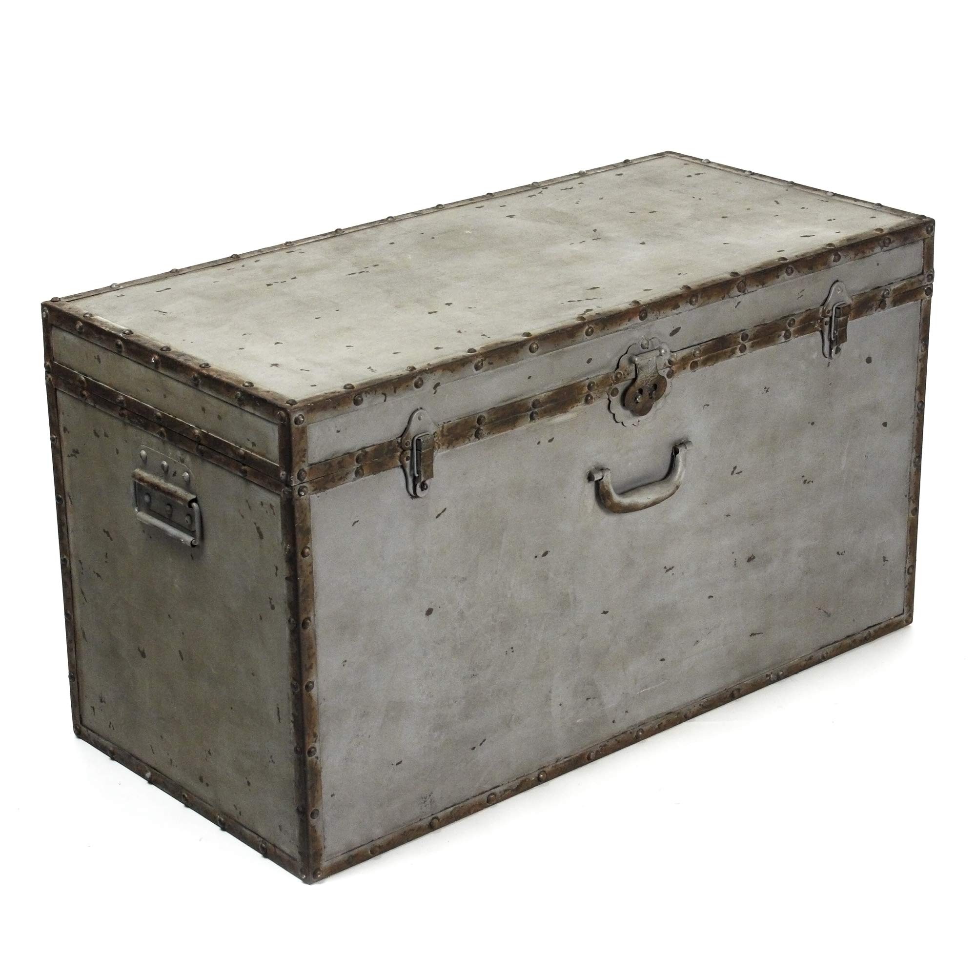 ZENTIQUE Rustic Iron Chest Box - Vintage Decorative Storage for Home, Office & Farmhouse Decor | Perfect for Jewelry, Keepsakes & Blankets