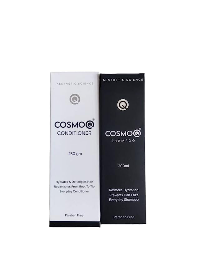 COSMO Q Shampoo & Conditioner Set for Hair Growth - Sulfate Free & Paraben Free (200ml Shampoo + 150g Conditioner) - Best for Dry, Damaged Hair & Scalp Care - Home & Salon Use