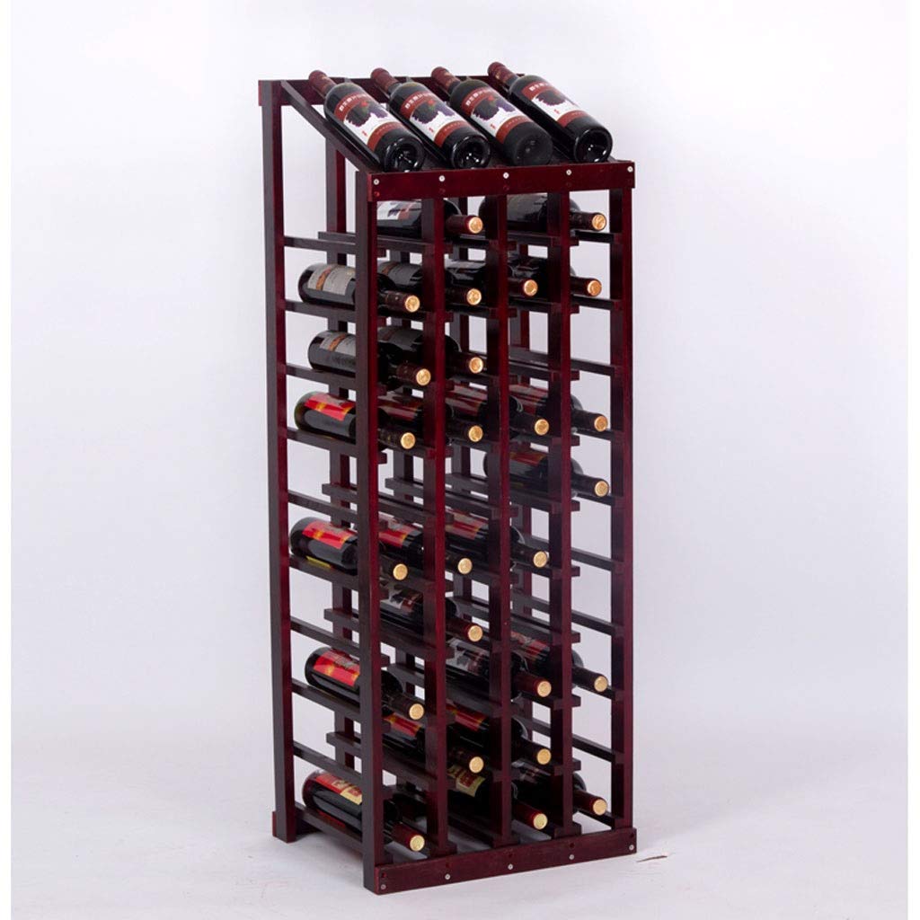 Premium Wooden Wine Rack - Freestanding Floor Wine Bottle Storage Shelf for Living Room, Kitchen, or Dining Room | Elegant Wine Cabinet Display Stand for Home Decor & Entertaining (Color: A)