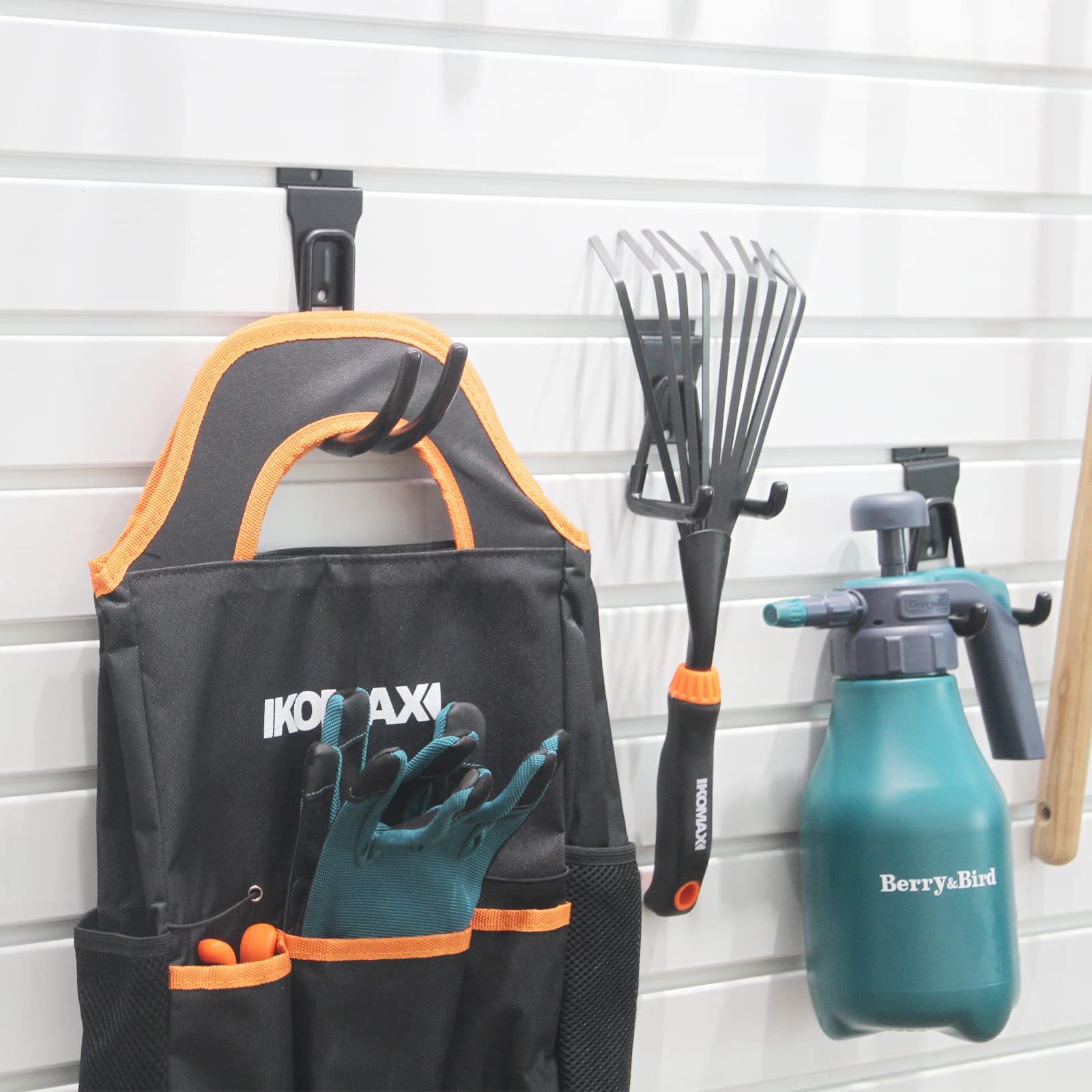 Black Slatwall Hooks 8 Pack - Garage Storage Organizer for Tools & Gear