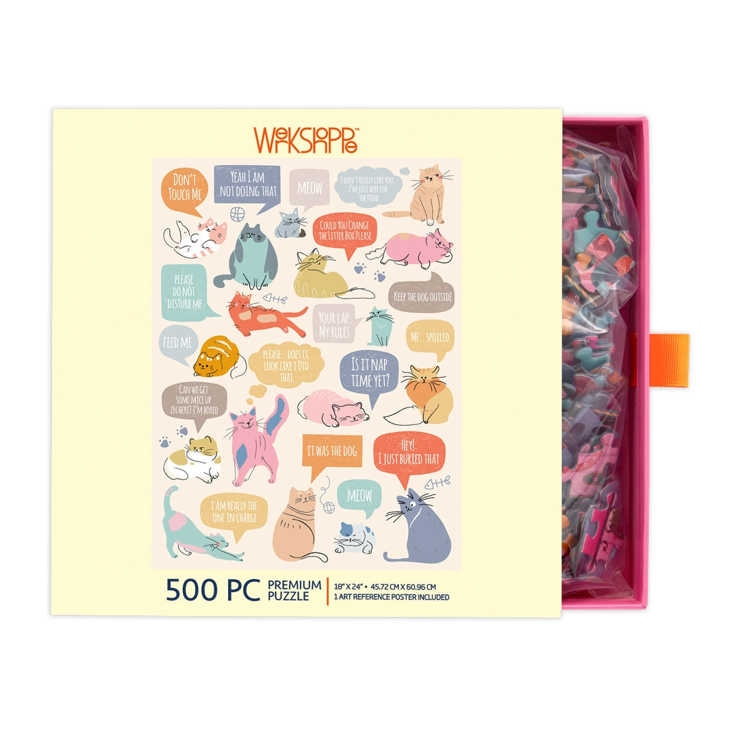 If Cats Could Talk - 500 Piece Jigsaw Puzzle for Adults & Teens | Fun Family Game Night Activity | Cat Lover Gift Idea