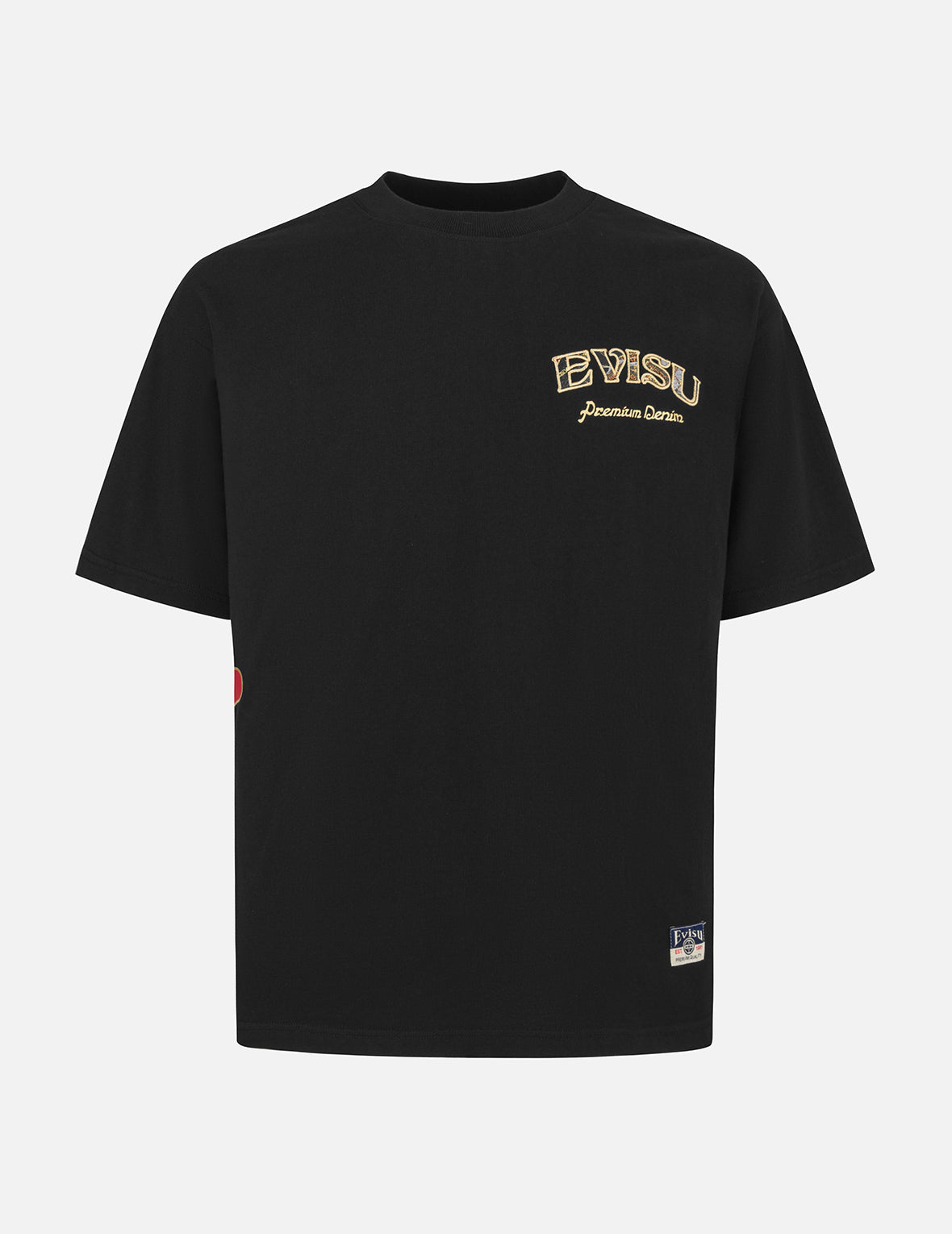 Stylish Brocade Logo & Kamon Appliqué Relaxed Fit T-Shirt - Perfect for Casual Wear, Street Fashion, and Everyday Comfort