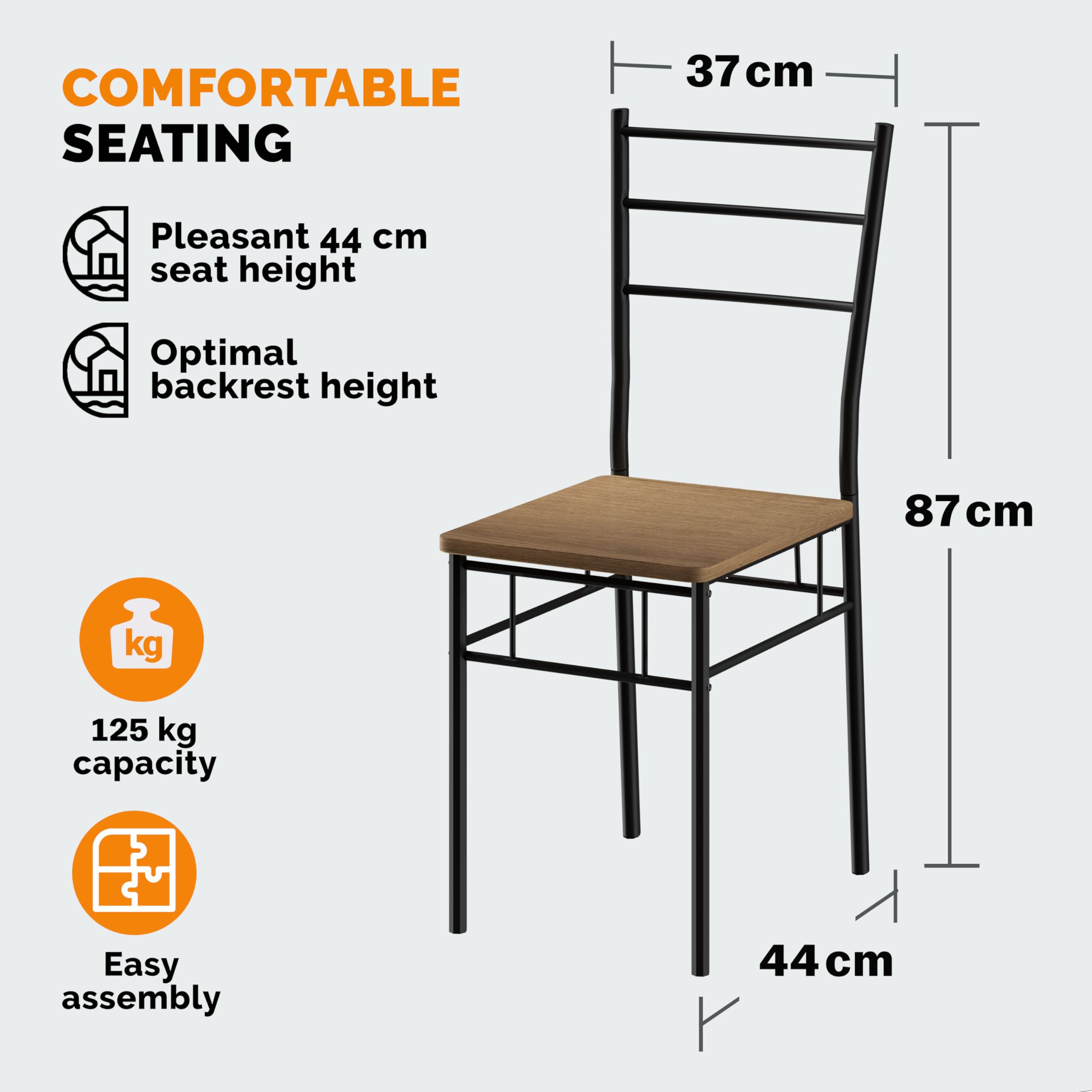 CASARIA® Leo 5-Piece Dining Set - Modern Industrial Style Table & 4 Chairs | 43