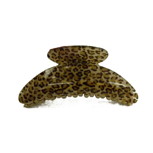 Tan Spotted Animal Print Hair Claw - 4.75