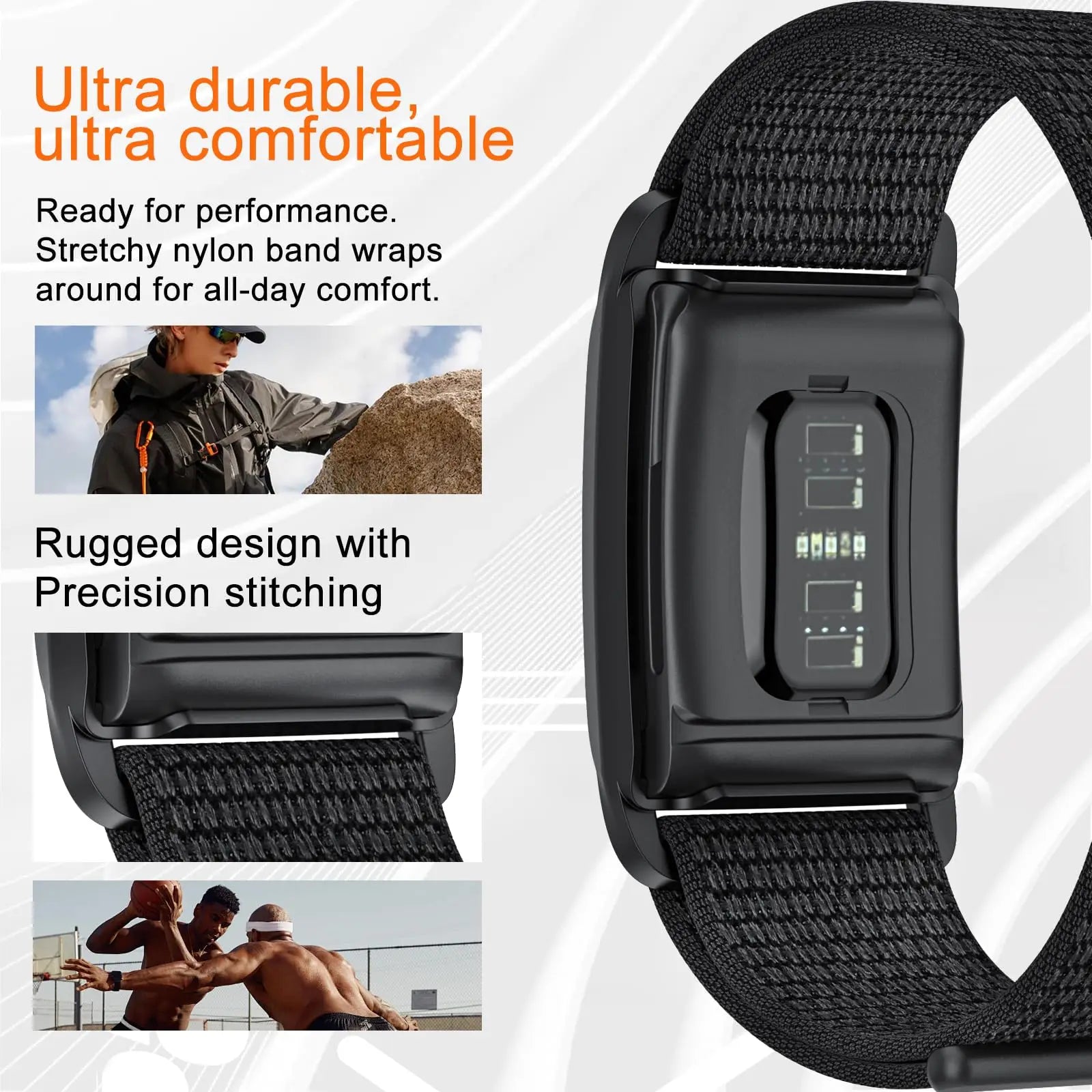 Premium Sports Nylon Loop Strap for Whoop 4.0 Fitness Tracker - Durable & Comfortable Band for Running, Cycling & Workouts