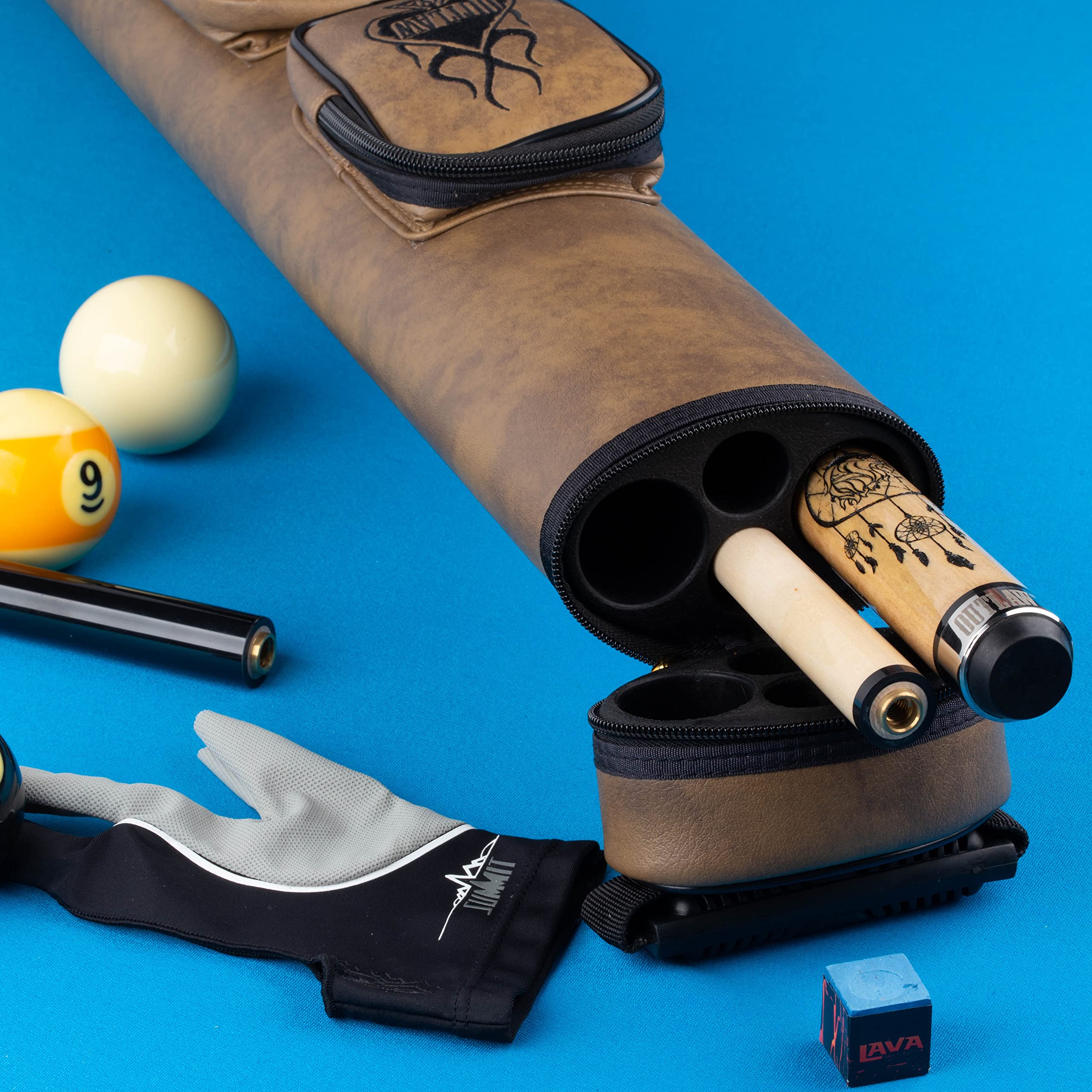OUTLAW OLH11 1x1 Hard Pool Cue Case - Durable Billiard Cue Stick Storage for Professional & Home Use - Perfect for Pool Halls, Bars, and Game Rooms