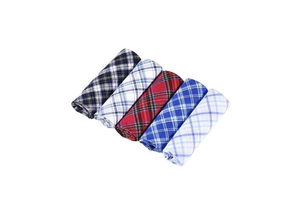 Premium 5-Pack 100% Soft Cotton Men's Pocket Handkerchiefs - Breathable & Absorbent for Everyday Use, Weddings, and Formal Occasions
