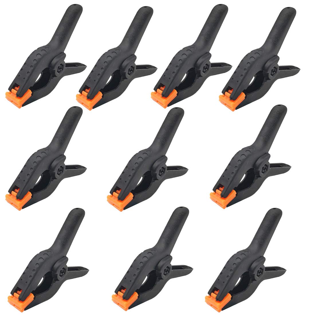 Heavy Duty 3.75 Inch Plastic Spring Clamps - 10 Pack Woodworking Clips, Photography Backdrop Stand Clamps for DIY Projects, Crafting, and Home Improvement