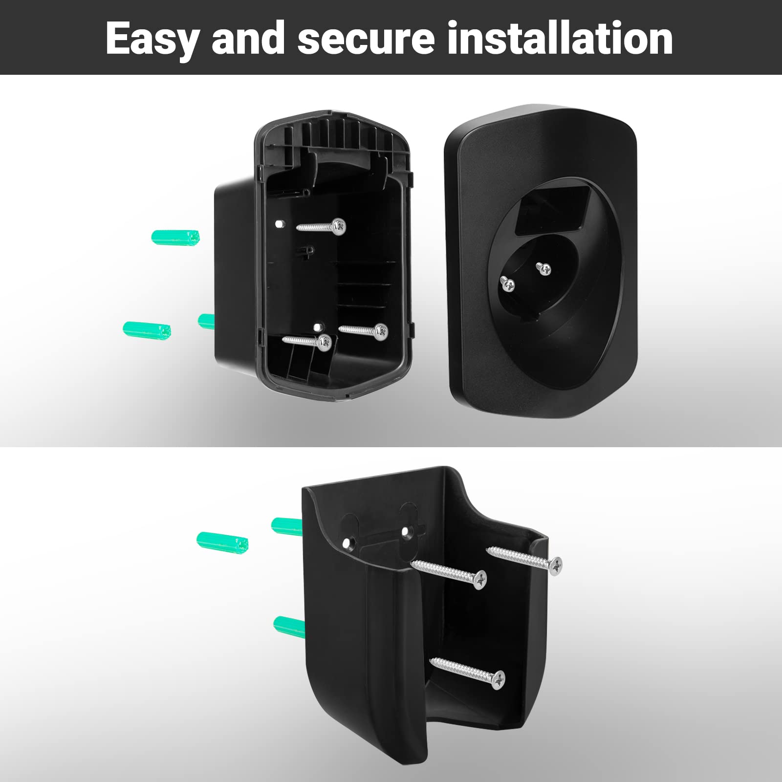 Premium R1T/R1S Wall Mount Charging Cable Organizer - Black | Durable Cable Holder & Connector for Rivian R1T R1S Accessories | Perfect for Home, Garage & Office Organization