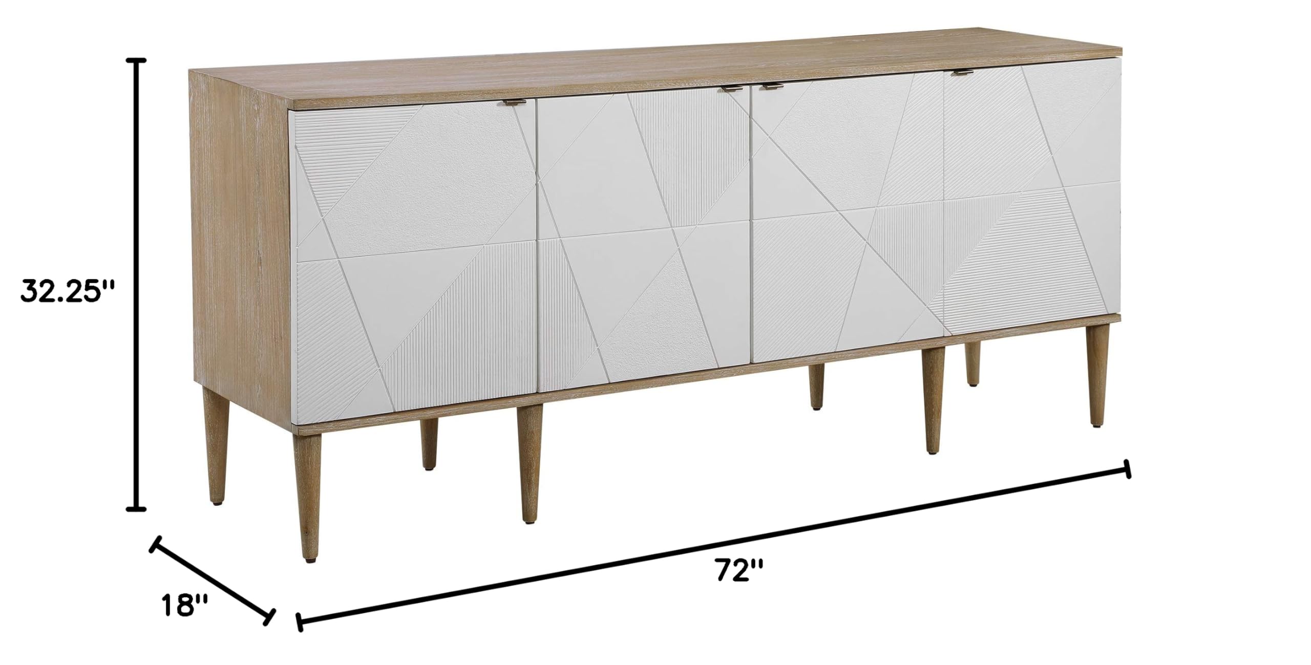 Modern 4-Door Sideboard Cabinet with Tightrope Design - Stylish Storage for Living Room, Dining Room, or Entryway