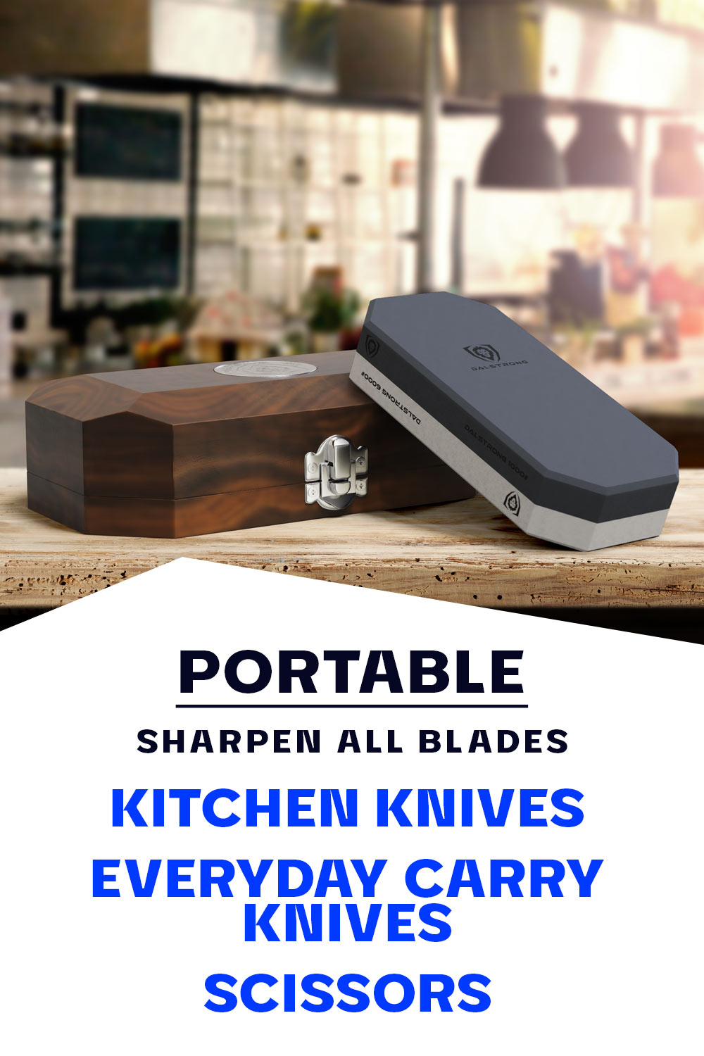 Premium #1000/#6000 Grit Whetstone Sharpening Kit with Oak Wood Storage Box - Professional Knife Sharpener for Kitchen, Hunting & Outdoor Use - Dalstrong © - Perfect for Home Chefs, Camping & Survival Gear