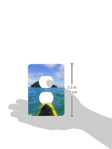 3D Outlet Cover with Kayak and Kadavu Fiji Scenic Design - 2 Plug Wall Plate - Home & Office Decor - Perfect for Living Room, Bedroom, or Kitchen