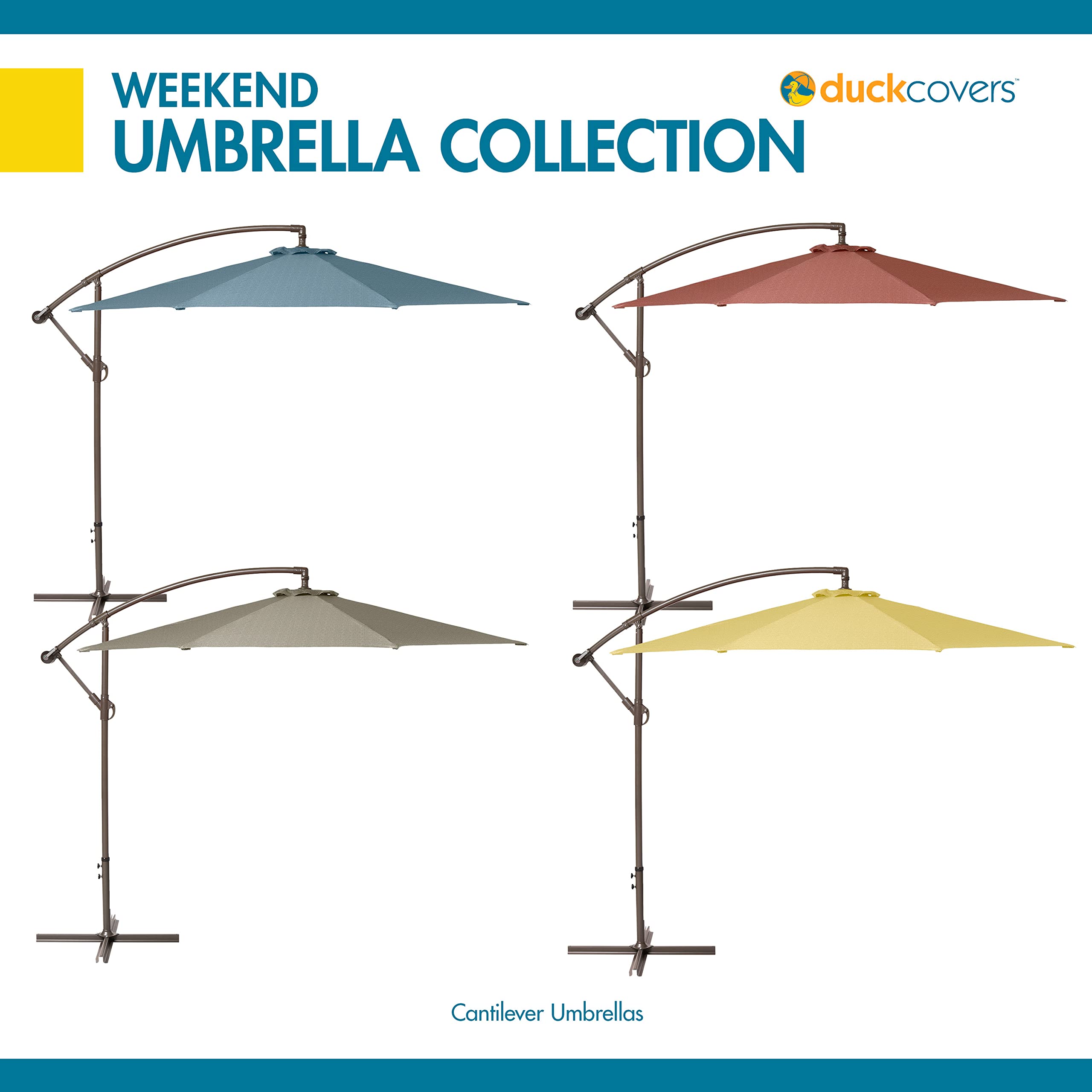 Classic Duck Covers DUCN2 Weekend Patio Cantilever Umbrella - Waterproof Outdoor Sun Shade for Poolside, Garden, and Backyard Relaxation