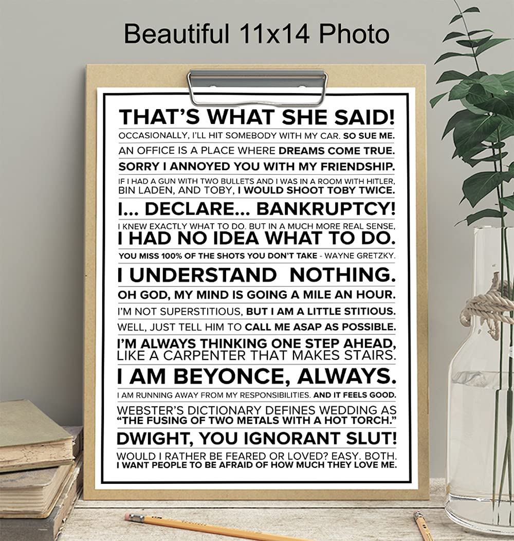 Large 11x14 The Office Poster - Michael Scott Wall Art Decor - Funny Office Quotes Merchandise - Perfect Gift for Boss, Men & Women - Humorous Home & Office Decor for Fans of The Office TV Show